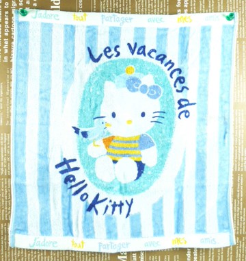 【震撼精品百貨】Hello Kitty 凱蒂貓~中方巾~蜜蜂~藍色