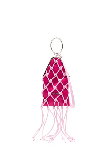 GANNI - braided diamond bangle purse - women - Polyester/Recycled Polyester - One Size - Pink