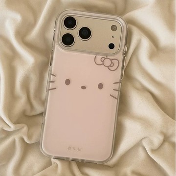ins小紅書 日韓可愛少女 KT貓 iPhone17 16 15 14 Pro max 防摔保護手機殼 簡約大臉表情凱蒂
