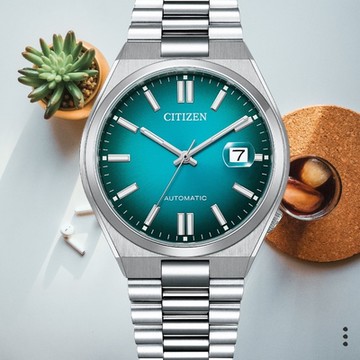 CITIZEN星辰 漸層 青春撞色 自動上鍊機械錶 40mm/NJ0151-88X