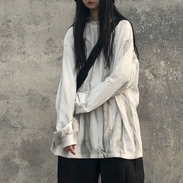 超火cec扎染長袖t恤女春秋冬韓版寬松打底衫ins潮學生百搭上衣服