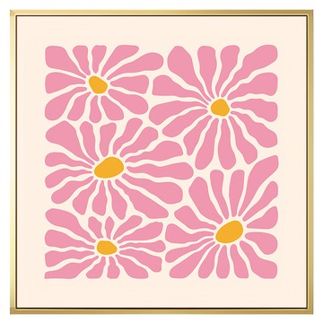 Boluo 菠蘿選畫所 嬉皮塗鴉花I 掛畫  60 x 60cm  金色