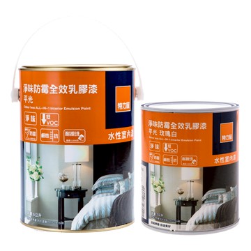 (組合) 特力屋 淨味防霉全效乳膠漆玫瑰白 含一桶 5L+一桶 1L