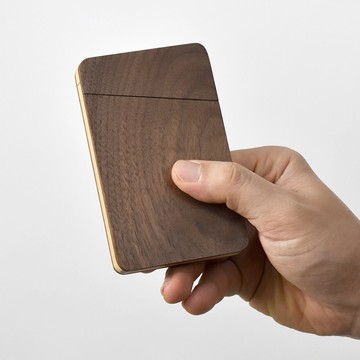 名片盒 黑胡桃全木頭磁吸式【NL210】