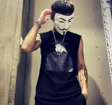 FINDSENSE MD 日系 潮 男 寬鬆 街頭時尚 特色頭像印花 特色無袖T恤 背心 上衣 圖案背心