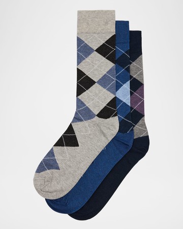 Men's Cool-Tone Argyle 3-Pack Crew Socks