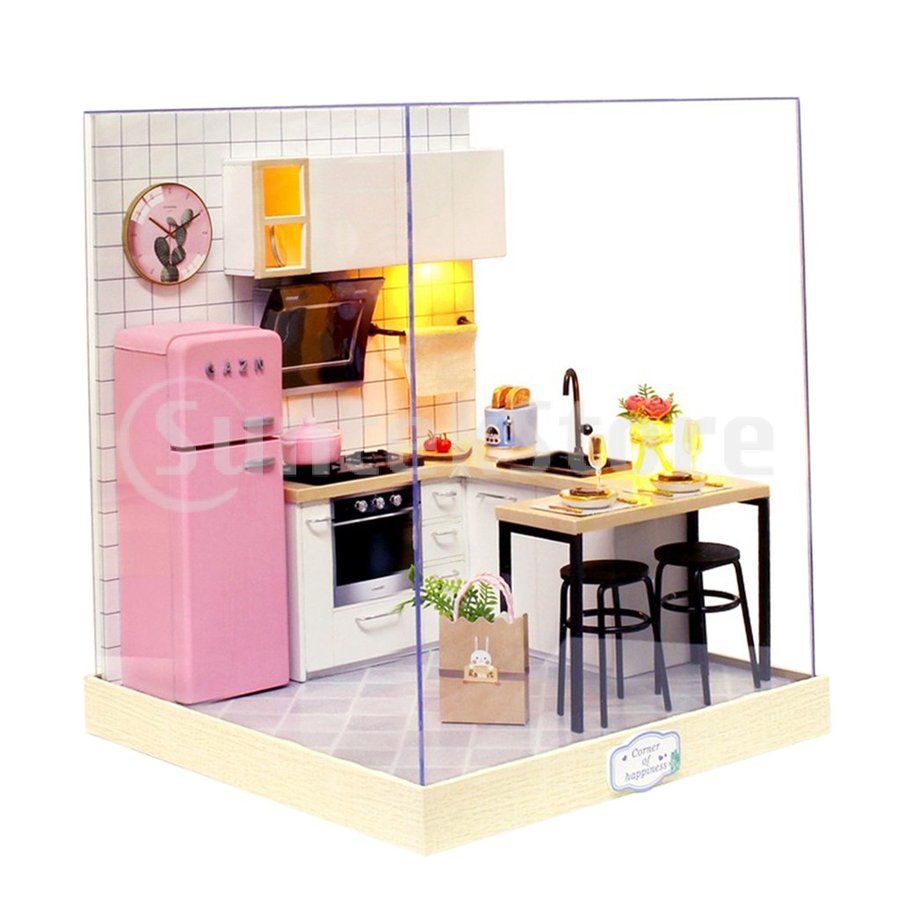 1/6スケール ミニチュアキッチン シンク棚 &ガスコンロ＆レンジフード