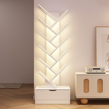 免運 開立發票 簡易書架落地置物架客廳樹形小書柜家用靠墻多層窄縫收納儲物柜子 快速出貨