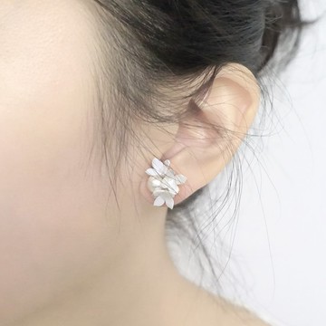 Pamycarie春夏樹脂黏土花925純銀耳環