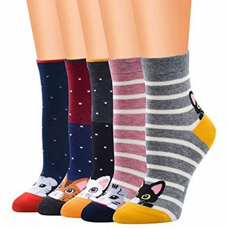 靴下 レディース かわいい クルーソックス 秋冬 猫柄 キャラクター くつした 綿 コットンソックス 柔らかい おもしろ アニマ 通販 Lineポイント最大get Lineショッピング