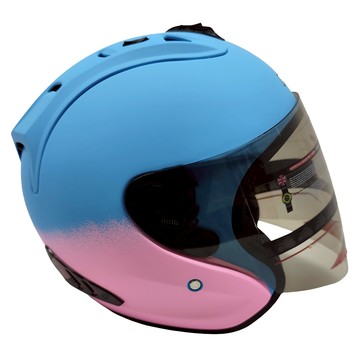 全罩式安全帽 R3A6 M 含護目鏡  天藍色 + 粉色