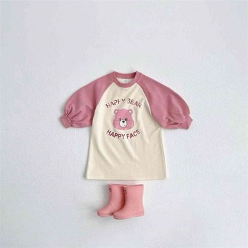 袖版洋裝女e插長韓連衣裙童肩袖秋天長款寬松裙子秋