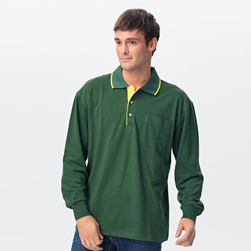 【PAUL SAILING】經典跳色快乾棉排汗長袖POLO衫