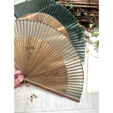 觀蜓。芷墨原創文藝蜻蜓禪意氛圍感折扇國風漢服旗袍文創古典扇子