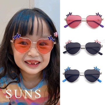 【SUNS】兒童愛心造型墨鏡 時尚ins太陽眼鏡 抗UV(0034)