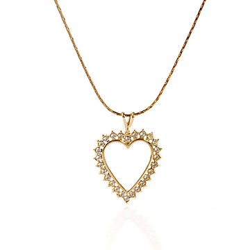 MONET古典鑲鑽愛心造型項鍊(金色)990140