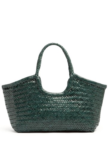 Big Nantucket Woven Leather Basket Bag