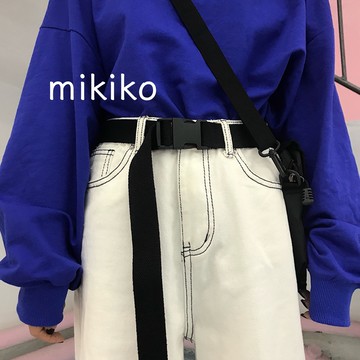 美木子｜惜物價｜99降39｜M9321 塑膠插扣帆布腰帶 軍裝風 簡約百搭 復古 無孔 帆布 可調整 腰帶皮帶