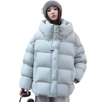 [米蘭精品] 現貨+預購 頂級真羽絨外套90%鴨絨羽絨衣秋冬外套保暖上衣大碼休閒女裝-立領小個子4色74mw69