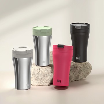 本因 BOII 手沖保溫咖啡杯 410ml - 月牙青