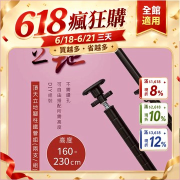 dayneeds 頂天立地(高160-230cm鐵管2支 組)(兩色)收納架 置物架 展示架 屏風