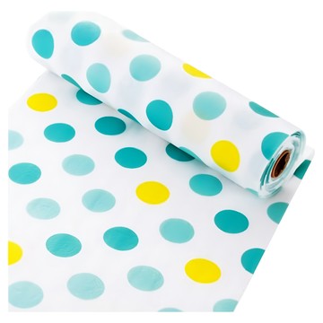 櫥櫃防潮墊  30 x 300cm  白底藍黃點  1件