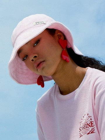 Sunshine Terry Bell Bucket Hat - Pink