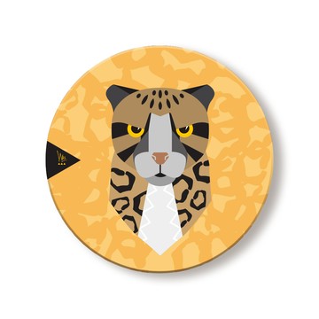 【森林動物系列】Q版雲豹陶瓷杯墊