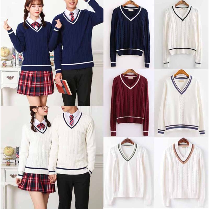 SHALYPOLY ニットセーター スクールセーター 学生制服 チョッキ ニットベスト 学生服 セーター レディース 冷房対策 コスプレ コスチューム  衣装 上着 アウター | LINEショッピング