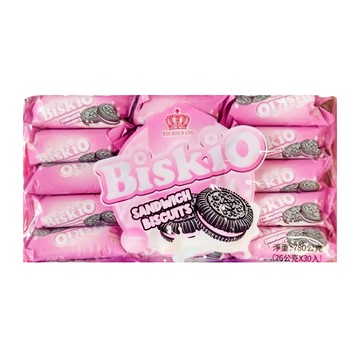 Biskio 小黑餅 草莓味夾心餅乾 (26公克X30入)  780g  1袋
