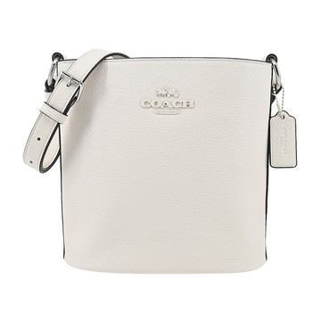 COACH SOPHIE 馬車素面皮革水桶包(白)