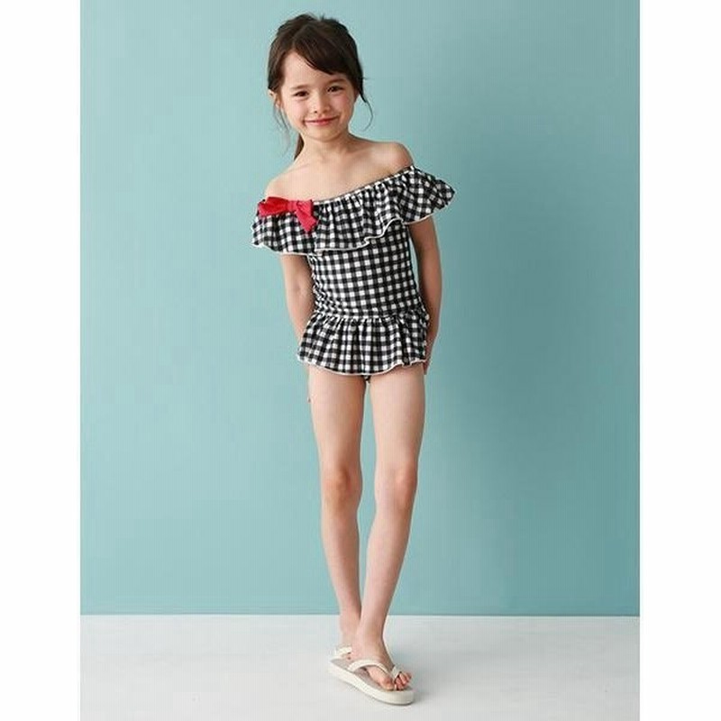 Petit Main プティマイン リボンつきオフショルダーワンピース水着 通販 Lineポイント最大0 5 Get Lineショッピング