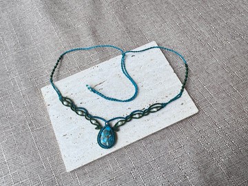 230533 Macrame 綠松石 編織 頸鍊