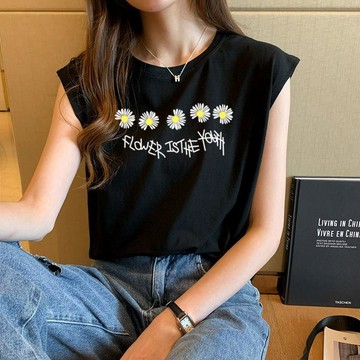 時尚上衣 無袖t恤女 春夏新款背心 韓版背心 寬鬆背心 外穿背心 港風背心 運動背心 百搭背心 心機上衣 潮流背心