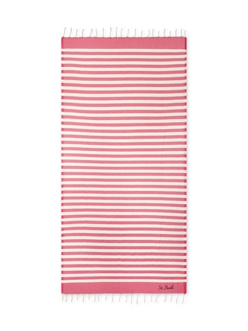 MC2 Saint Barth Kids - striped beach towel - kids - Cotton - One Size - White