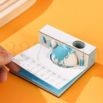 熱賣中男女生日禮物伴手禮3D立體紙雕地球手撕檯曆日曆便宜便籤桌面擺件