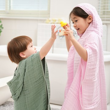 L'ange - 棉之境 6層連帽斗篷-綠色