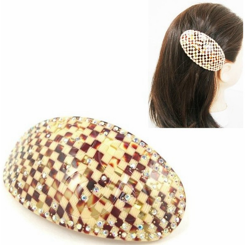 バレッタ 中サイズ 市松模様 オーバル アセテート オーロララインストーン 髪留め 着物 和装 髪飾り チェック ヘアアクセサリー 高級素材 プレゼント 通販 Lineポイント最大0 5 Get Lineショッピング