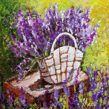 托斯卡納繪畫意大利風景原創藝術品薰衣草田野花