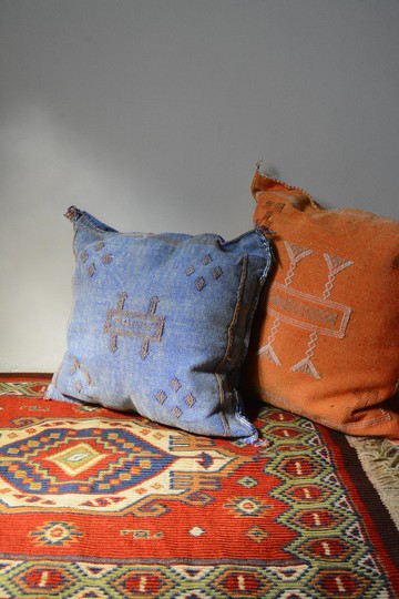 摩洛哥天然仙人掌絲手工編織染色抱枕套