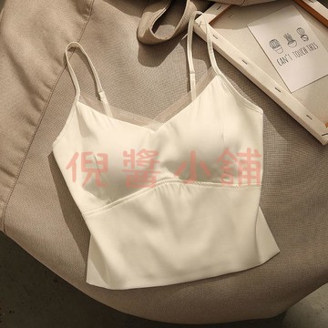 吊帶背心 女 帶胸墊 性感內搭衣 外穿百搭高級感別致短款上衣【倪醬小鋪】