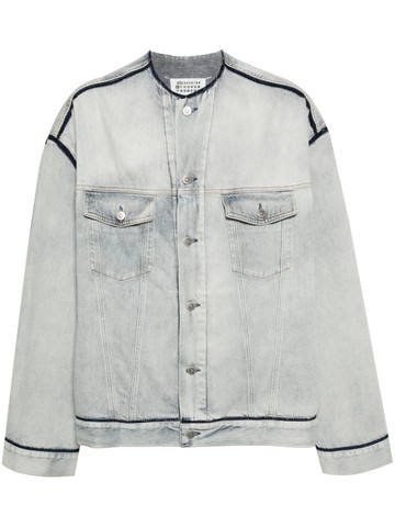 Maison Margiela - four-stitch logo denim jacket - men - Cotton/Cotton/Polyester - 44 - Blue