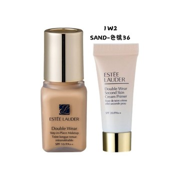【ESTEE LAUDER 雅詩蘭黛】粉持久完美持妝粉底7ml(1W2)+粉持久天生美肌乖乖乳5ml 公司貨 粉底液