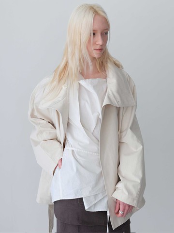 High-Neck Half Trench Coat