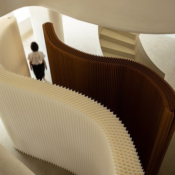 十八紙｜風琴紙牆-小孔徑24cm寬 2m長