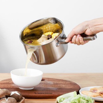 304不銹鋼奶鍋濾油奶鍋湯油分離器家用濾油湯鍋月子去油隔油鍋