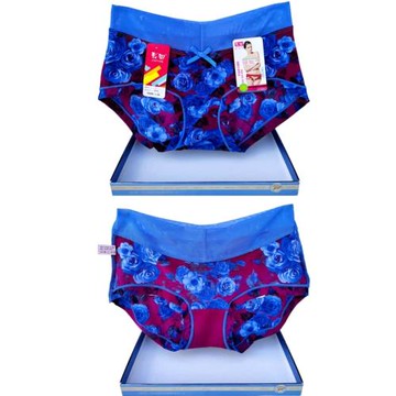 彩田內褲女中高腰印花大碼冰絲全棉襠30766速干包臀專柜透氣平腳