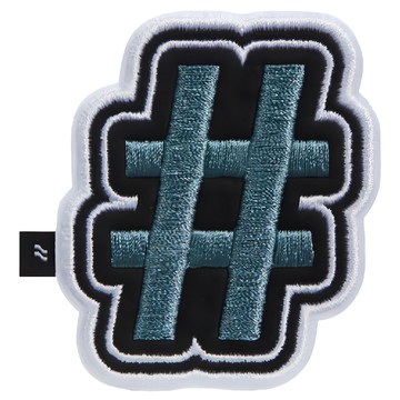 LOJEL 造型貼紙刺繡版本 EB# 行李箱貼紙  藍綠色 + 黑色 + 白色  1張