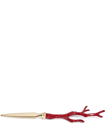 L'Objet - Coral letter opener - unisex - Brass - One Size - Red
