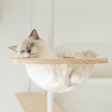 Hug｜木質系貓跳台- 太空艙窩【含木托板】